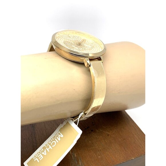 Michael Kors Women's Watch MK4469 Gemmed Bangle Quartz Gold Stainless Steel 38mm - Picture 10 of 13